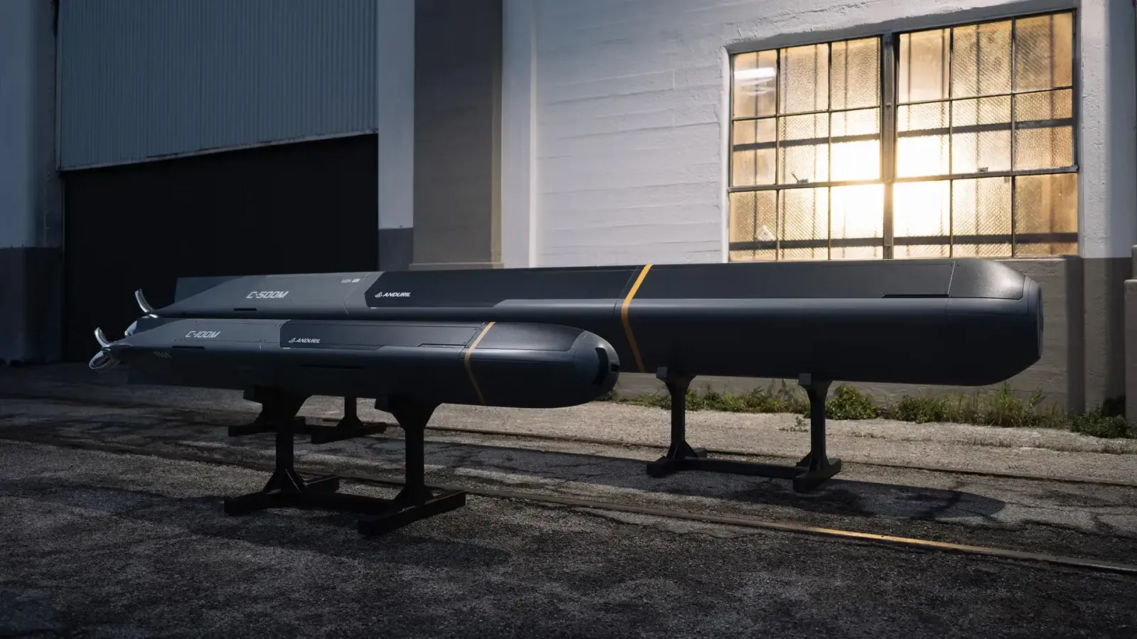 Anduril Copperhead-500M autonomous underwater munition during sea trials, 21-inch heavyweight AUV in open water