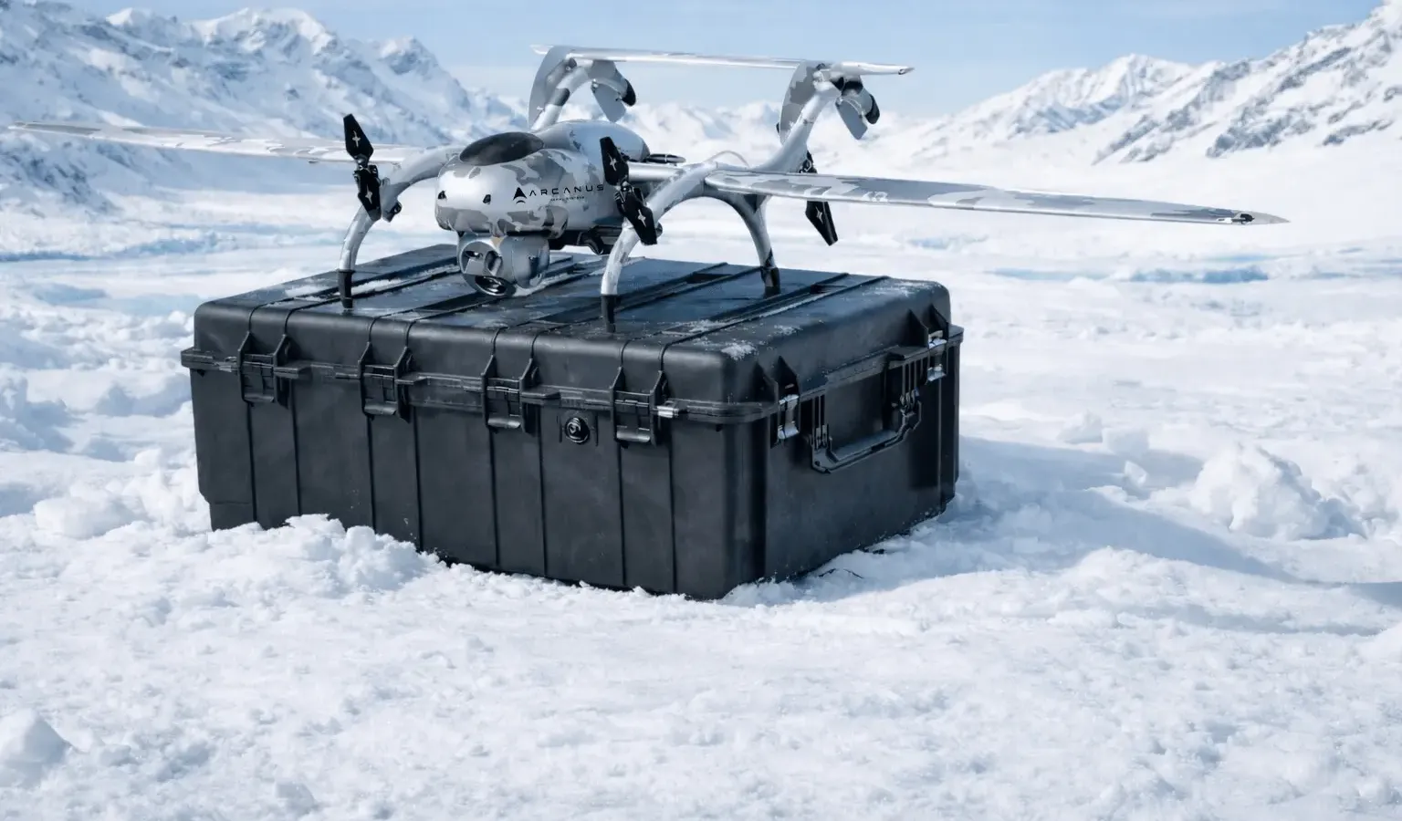 Beyond Vision UAV on the ground during a military exercise, Portuguese defence drone platform