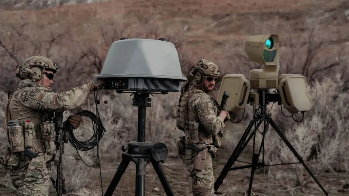 DroneShield DroneSentry system deployed at a military perimeter