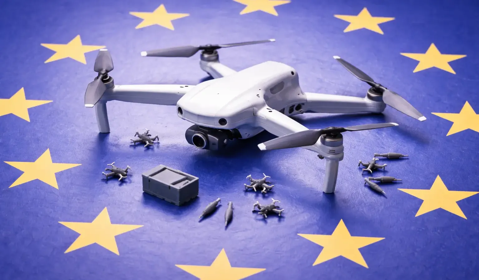 Military drone production line in a European defence facility