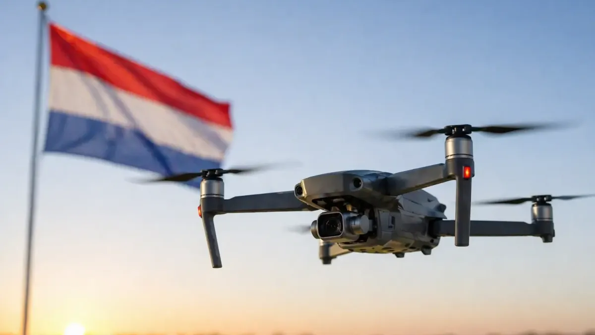 Ukrainian FPV drones lined up for deployment, representing Netherlands-Ukraine drone production partnership