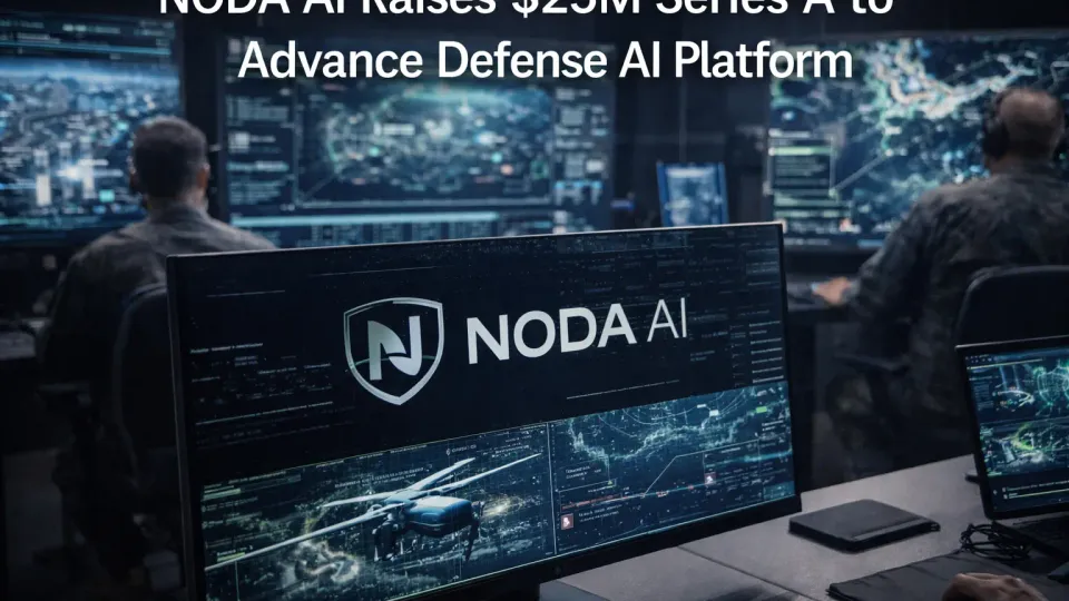Military command center with multiple screens displaying autonomous drone and vehicle coordination across domains