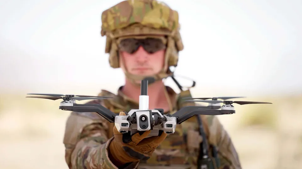 Red Cat Holdings Black Widow ISR drone in flight during tactical military operation