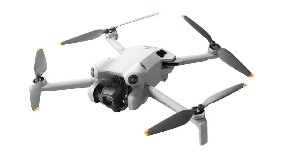 Skyrover S1 and DJI Mini 4 Pro sub-250g consumer drones side by side against a white background