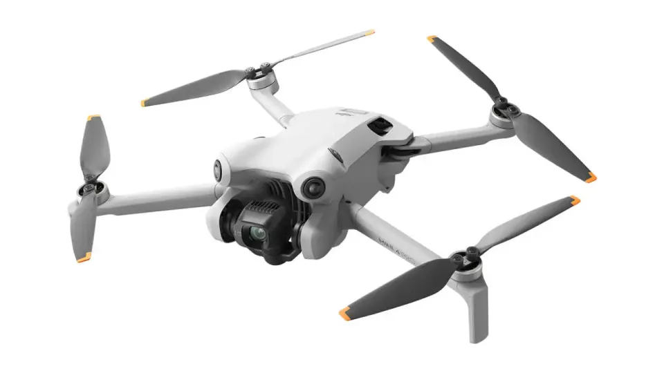 Skyrover S1 and DJI Mini 4 Pro sub-250g consumer drones side by side against a white background