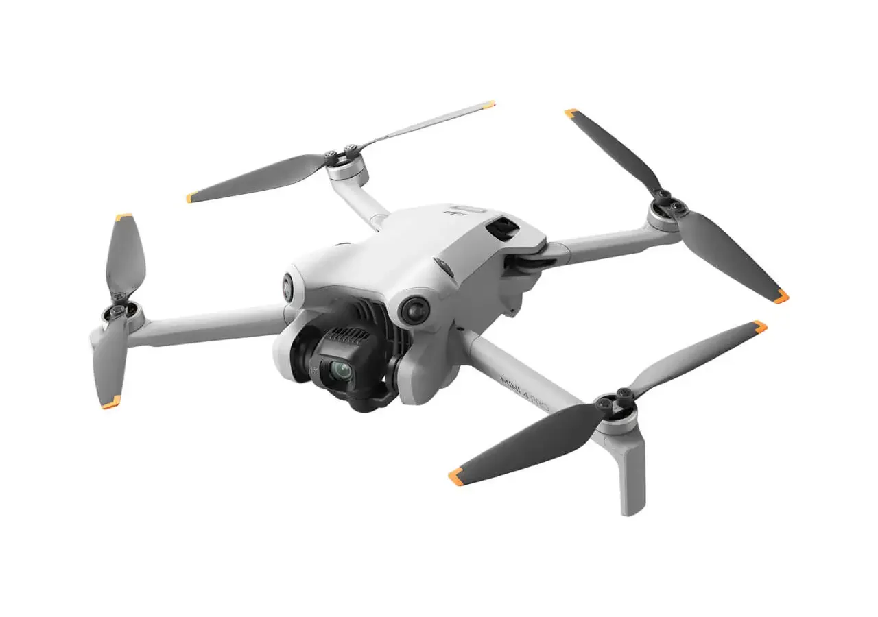 Skyrover S1 and DJI Mini 4 Pro sub-250g consumer drones side by side against a white background