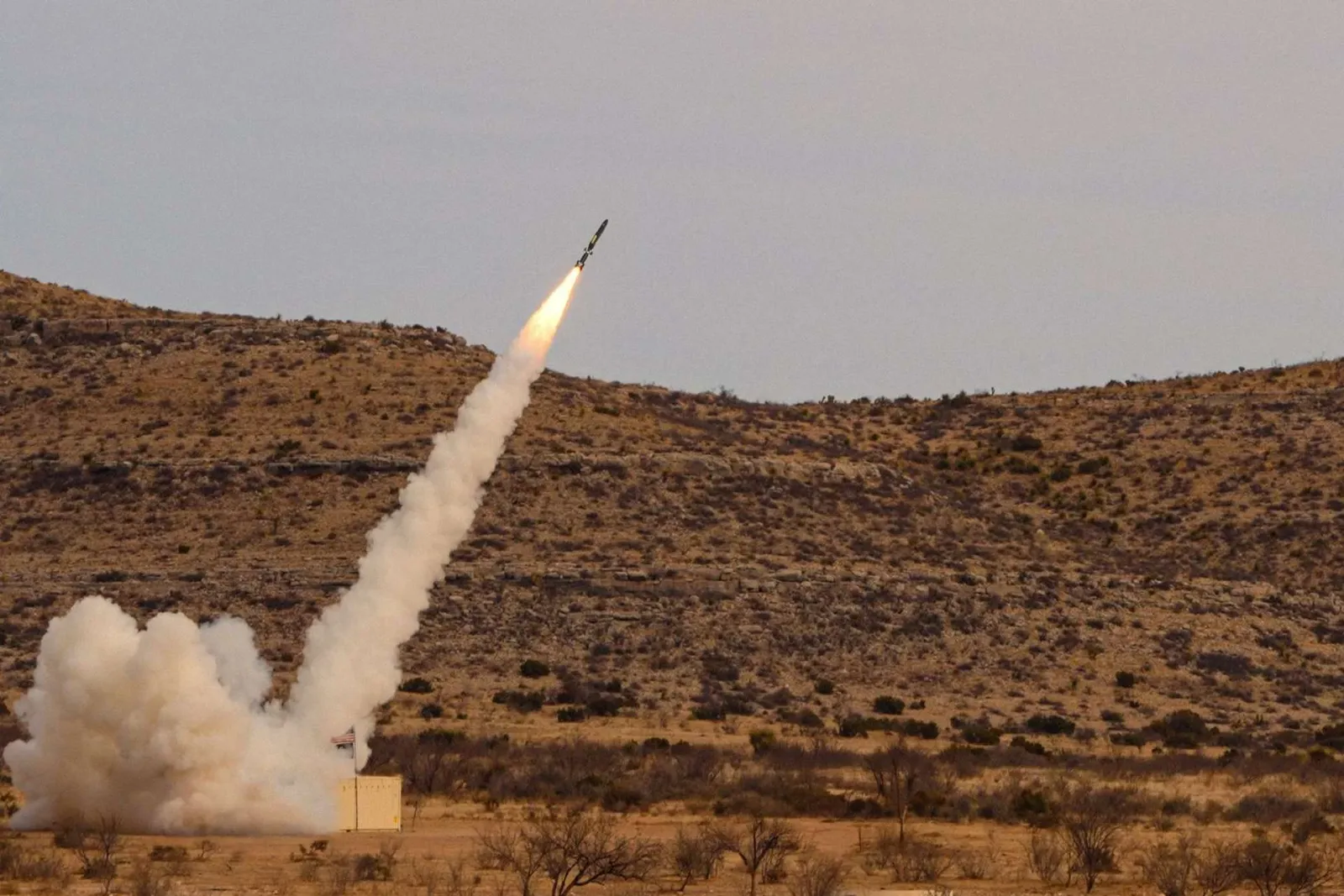 Anduril Barracuda-500M surface-launched cruise missile on containerized launcher system