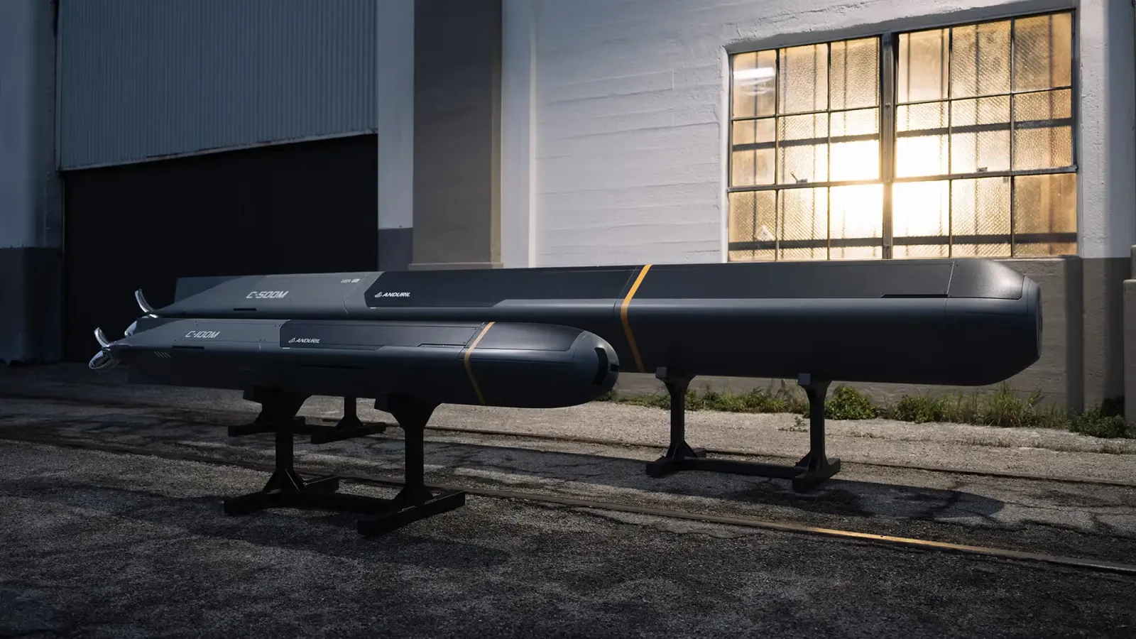 Anduril Copperhead-500M autonomous underwater munition during sea trials, 21-inch heavyweight AUV in open water