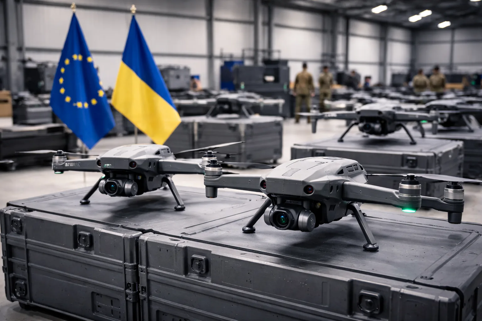 European Commission headquarters in Brussels representing EU Ukraine Support Loan drone defense procurement
