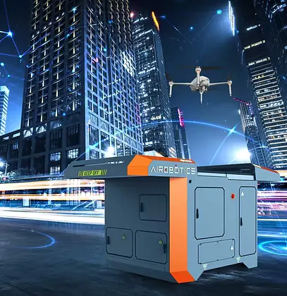 Ondas autonomous drone system in flight against blue sky, counter-UAS platform