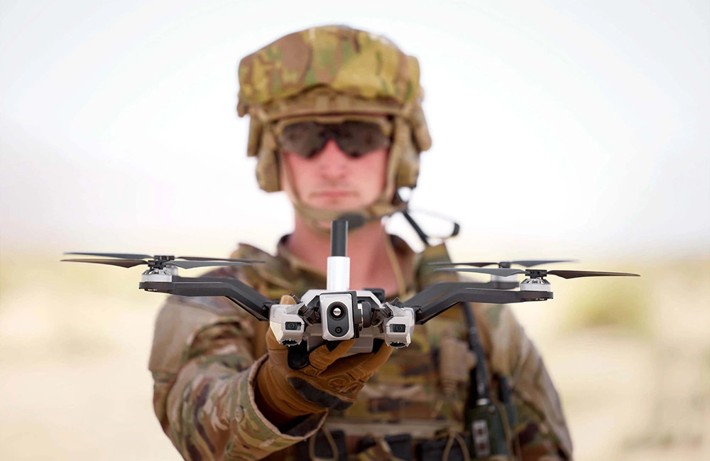 Red Cat Holdings Black Widow ISR drone in flight during tactical military operation